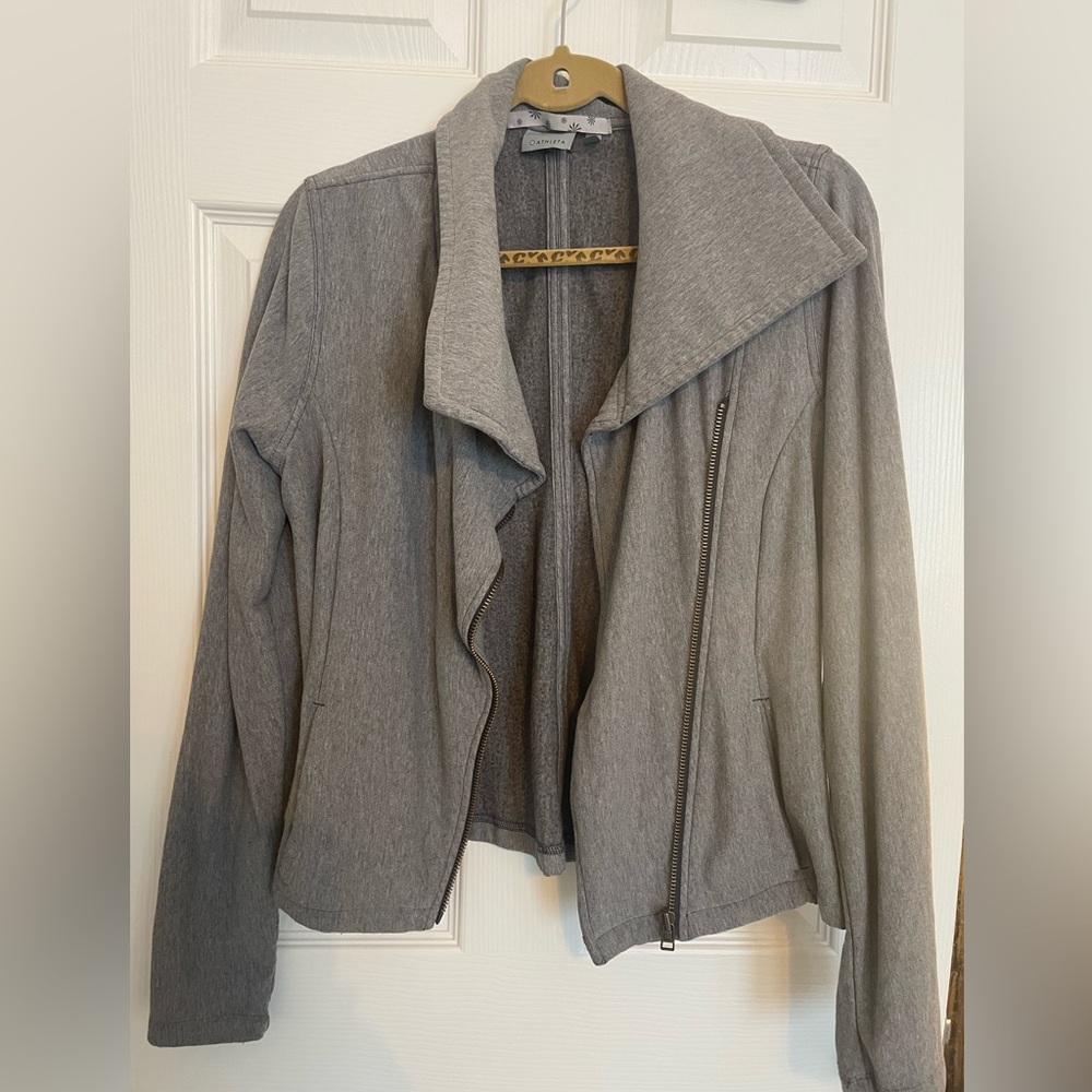 Athleta Heather Gray Zip-Up Jacket